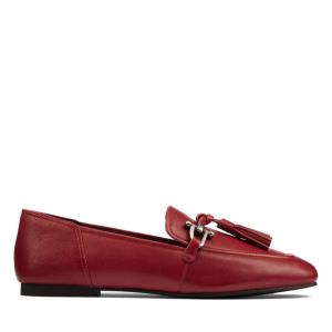 Baletki Damskie Clarks Pure 2 Tassel Czerwone | CLK561MCF