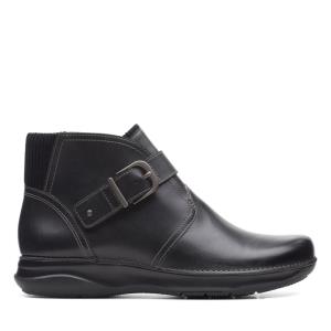 Botki Damskie Clarks Appley Mid Czarne | CLK851SBM