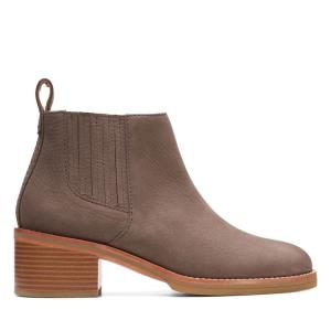 Botki Damskie Clarks Cologne Top Ciemny Szare Brązowe | CLK736VIL