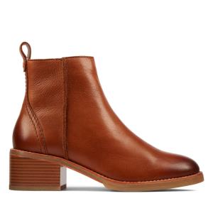 Botki Damskie Clarks Cologne Zip Ciemny Brązowe | CLK491ETD