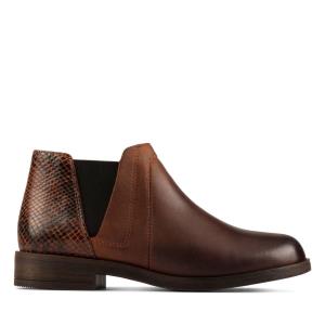 Botki Damskie Clarks Demi 2 Beat Ciemny Brązowe | CLK684NMI