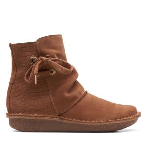 Botki Damskie Clarks Funny Oak Ciemny Brązowe | CLK843NMT