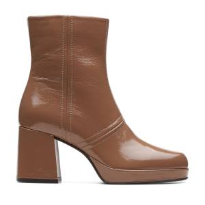 Botki Damskie Clarks Pique Zip Głęboka Brązowe | CLK280LUI