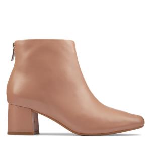 Botki Damskie Clarks Sheer55 Zip Brązowe | CLK014WAO