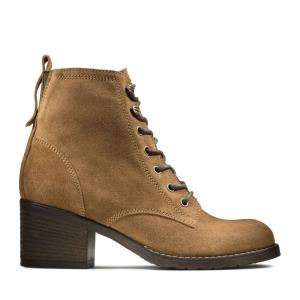 Botki Damskie Clarks Thornby Koronkowe Brązowe | CLK698WFP