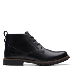 Botki Męskie Clarks Westcombe Mid Czarne | CLK672KLP