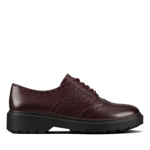 Buty Brogue Damskie Clarks Witcombe Echo Bordowe | CLK761UGQ