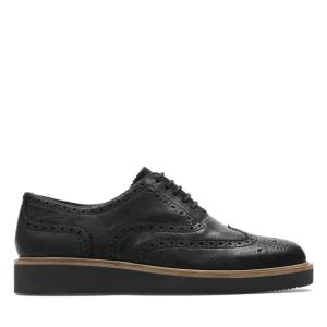 Buty Płaskie Damskie Clarks Baille Brogue Czarne | CLK623ZQA