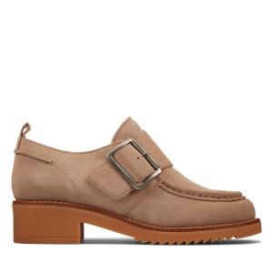 Buty Płaskie Damskie Clarks Eden Mid Monk Brązowe | CLK406WVQ