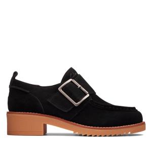 Buty Płaskie Damskie Clarks Eden Mid Monk Czarne | CLK521VYM