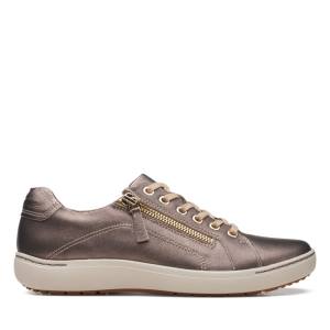 Buty Płaskie Damskie Clarks Nalle Koronkowe Bronze | CLK978IFR