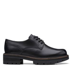 Buty Płaskie Damskie Clarks Orianna Derby Czarne | CLK198XLV