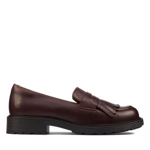 Buty Płaskie Damskie Clarks Orinoco 2 Loafer Bordowe | CLK381FCP