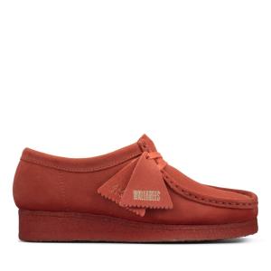 Buty Płaskie Damskie Clarks Wallabee Ciemny Różowe | CLK975ERH