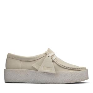 Buty Płaskie Damskie Clarks Wallabee Cup Białe | CLK437AWK