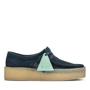 Buty Płaskie Damskie Clarks Wallabee Cup Niebieskie | CLK846EWI