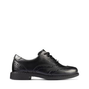 Buty Szkolne Chłopięce Clarks Scala Brogue Kid Czarne | CLK701JCE