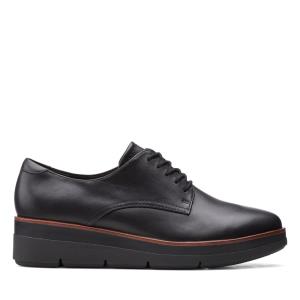 Czarne Buty Damskie Clarks Shaylin Koronkowe Czarne | CLK679TFI