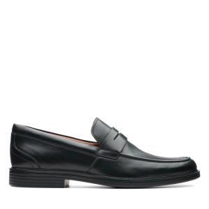 Czarne Buty Męskie Clarks Un Aldric Step Czarne | CLK820AWZ