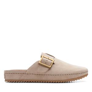 Kapcie Damskie Clarks Brookleigh Mule Beżowe | CLK714WXT