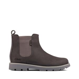 Originals Botki Chłopięce Clarks Heath Sea GORE-TEX Kid Ciemny Szare | CLK412RSK