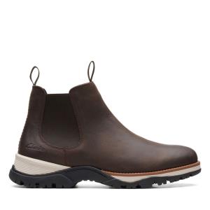 Originals Botki Męskie Clarks Topton Chelsea Ciemny Brązowe | CLK679ZQD