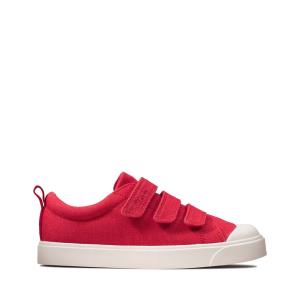 Sneakersy Niskie Chłopięce Clarks City Vibe Kid Czerwone | CLK042OID