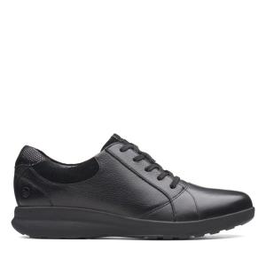 Trampki Damskie Clarks Un Adorn Koronkowe Czarne | CLK154YKZ