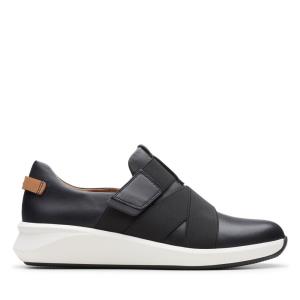 Trampki Damskie Clarks Un Rio Paskiem Czarne | CLK950VPR