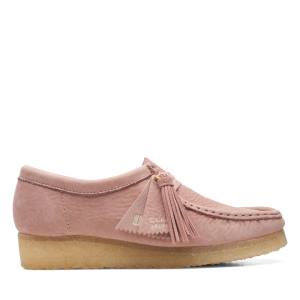 Trzewiki Damskie Clarks Wallabee Różowe | CLK826DOT