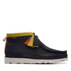 Trzewiki Męskie Clarks Wallabee 2.0 GORE-TEX Granatowe | CLK740JMQ