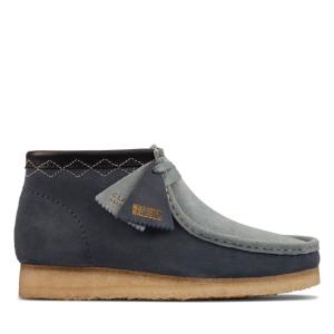 Trzewiki Męskie Clarks Wallabee Boot Niebieskie | CLK409PKS