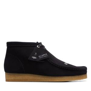 Trzewiki Męskie Clarks Wallabee Czarne | CLK914WLI