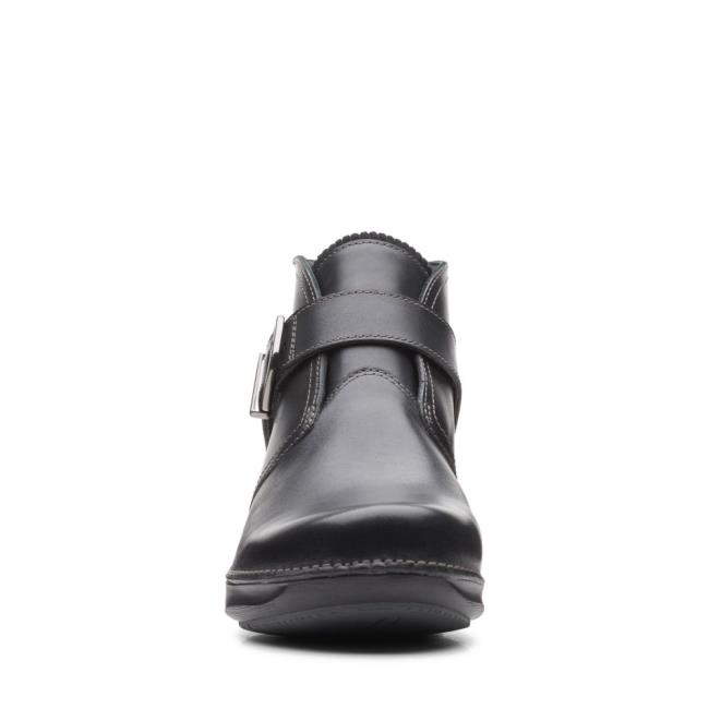 Botki Damskie Clarks Appley Mid Czarne | CLK851SBM