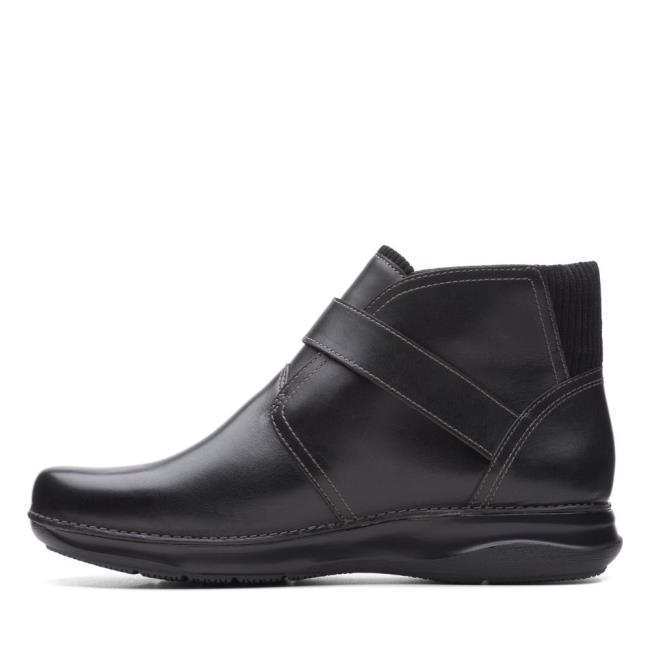 Botki Damskie Clarks Appley Mid Czarne | CLK851SBM