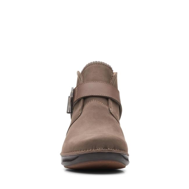 Botki Damskie Clarks Appley Mid Szare Brązowe | CLK149HLI