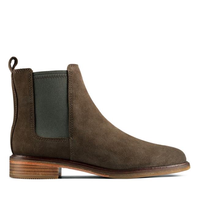 Botki Damskie Clarks Clarkdale Arlo Ciemny Oliwkowe | CLK308OZV