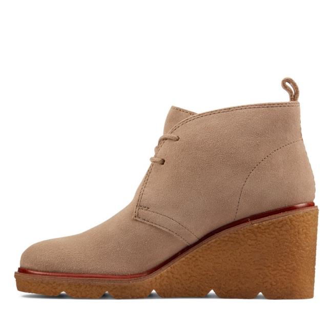 Botki Damskie Clarks Clarkford DBT Brązowe | CLK635QDG