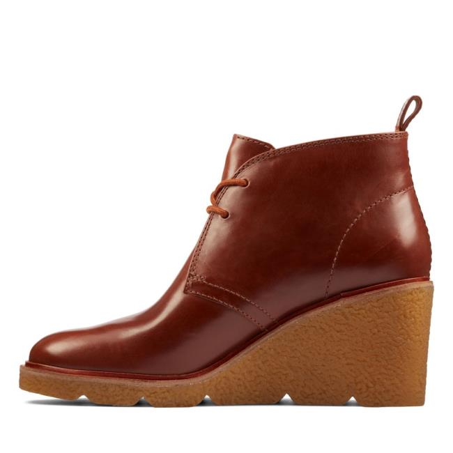 Botki Damskie Clarks Clarkford DBT Ciemny Brązowe | CLK280GHQ