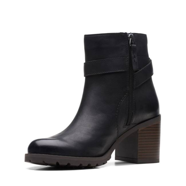 Botki Damskie Clarks Clarkwell Hall Czarne | CLK362EGL