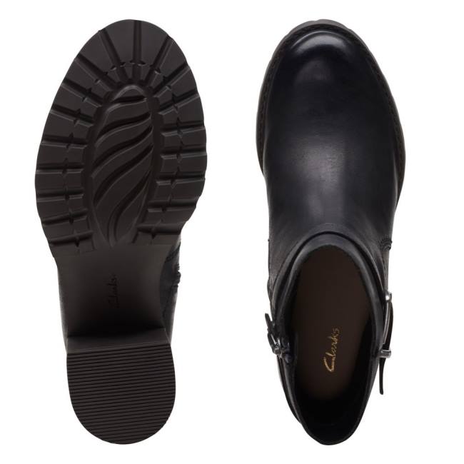 Botki Damskie Clarks Clarkwell Hall Czarne | CLK362EGL