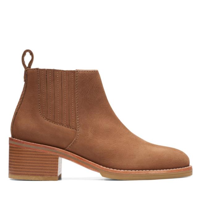 Botki Damskie Clarks Cologne Top Głęboka Brązowe | CLK378UWC