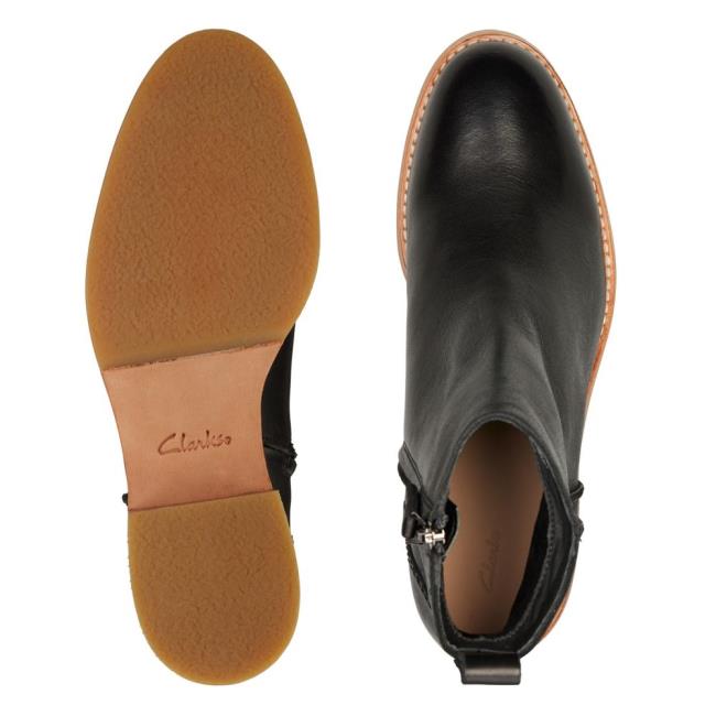 Botki Damskie Clarks Cologne Zip Czarne | CLK438DWU