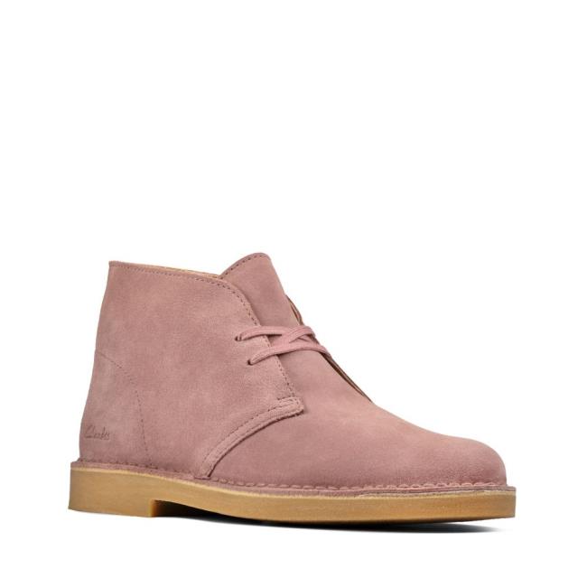 Botki Damskie Clarks Desert Boot 2 Różowe | CLK127XCQ