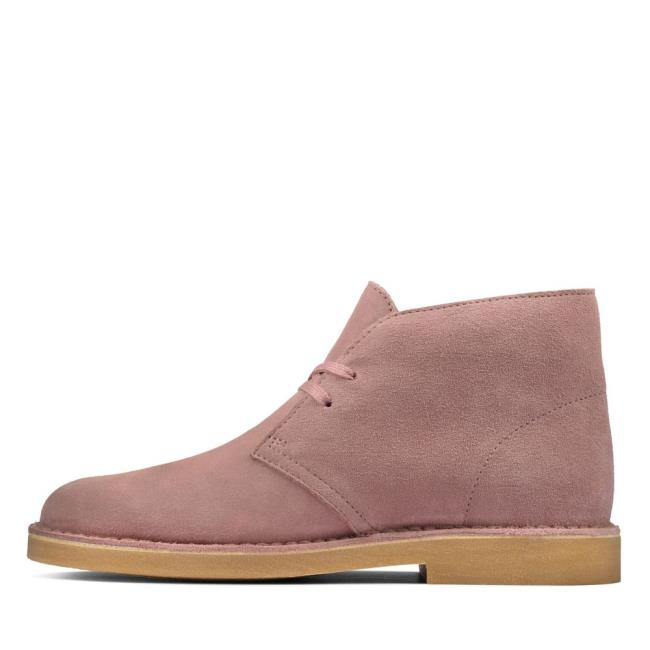 Botki Damskie Clarks Desert Boot 2 Różowe | CLK127XCQ