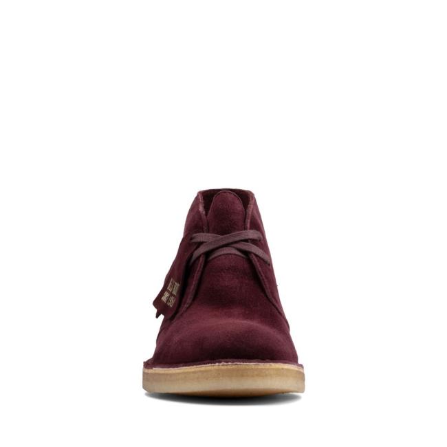 Botki Damskie Clarks Desert Boot Bordowe | CLK234VUT