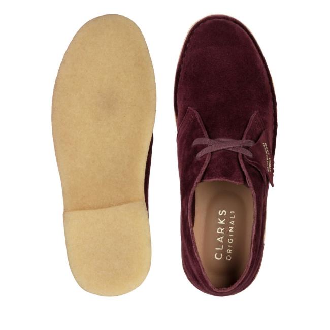 Botki Damskie Clarks Desert Boot Bordowe | CLK234VUT