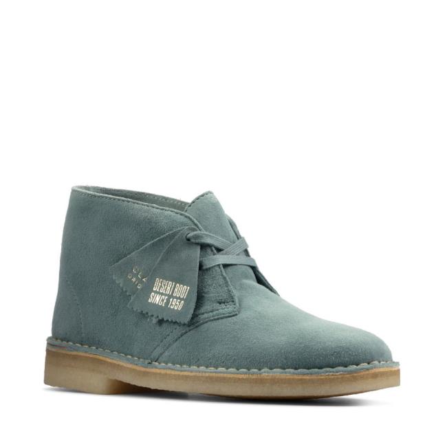 Botki Damskie Clarks Desert Boot Niebieskie | CLK169OFE