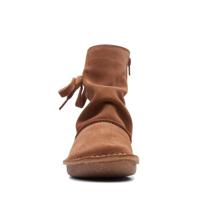 Botki Damskie Clarks Funny Oak Ciemny Brązowe | CLK843NMT