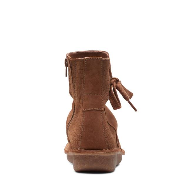 Botki Damskie Clarks Funny Oak Ciemny Brązowe | CLK843NMT